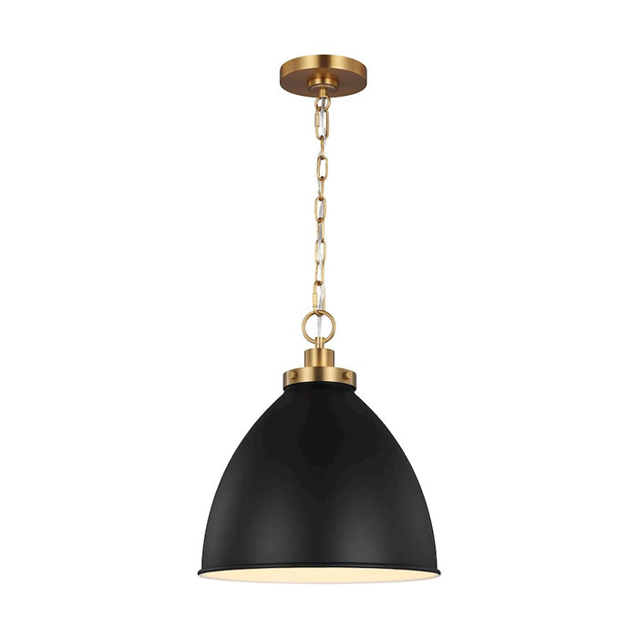 Visual Comfort Studio Wellfleet 1-Lt Med Dome Pendant, BK/BS