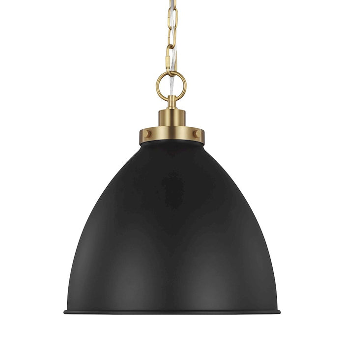 Visual Comfort Studio Wellfleet 1-Lt Med Dome Pendant, BK/BS