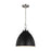 Visual Comfort Studio Wellfleet 1-Lt Med Dome Pendant, BK/Nickel