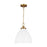 Visual Comfort Studio Wellfleet 1-Lt Med Dome Pendant, WH/BS - CP1291MWTBBS