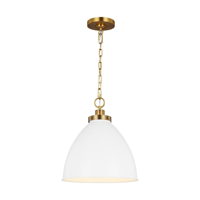 Visual Comfort Studio Wellfleet 1-Lt Med Dome Pendant, WH/BS