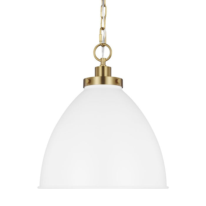 Visual Comfort Studio Wellfleet 1-Lt Med Dome Pendant, WH/BS