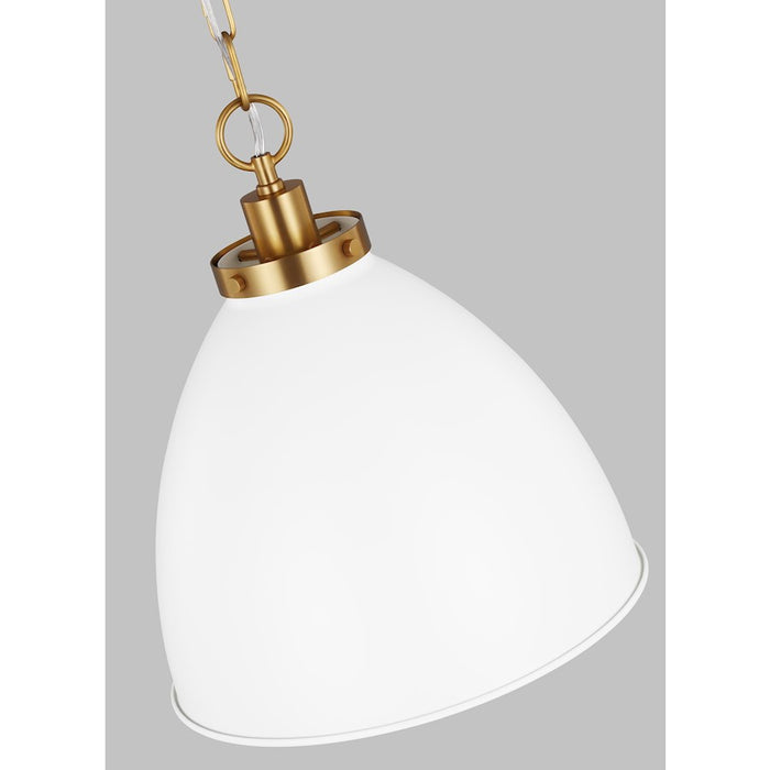 Visual Comfort Studio Wellfleet 1-Lt Med Dome Pendant, WH/BS