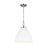 Visual Comfort Studio Wellfleet 1-Lt Med Dome Pendant, WH/Nickel