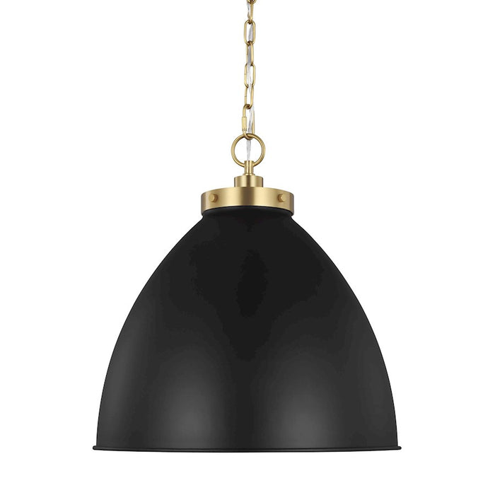 Visual Comfort Studio Wellfleet 1-Lt Large Dome Pendant, BK/BS