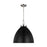 Visual Comfort Studio Wellfleet 1-Lt Large Dome Pendant, BK/Nickel - CP1301MBKPN