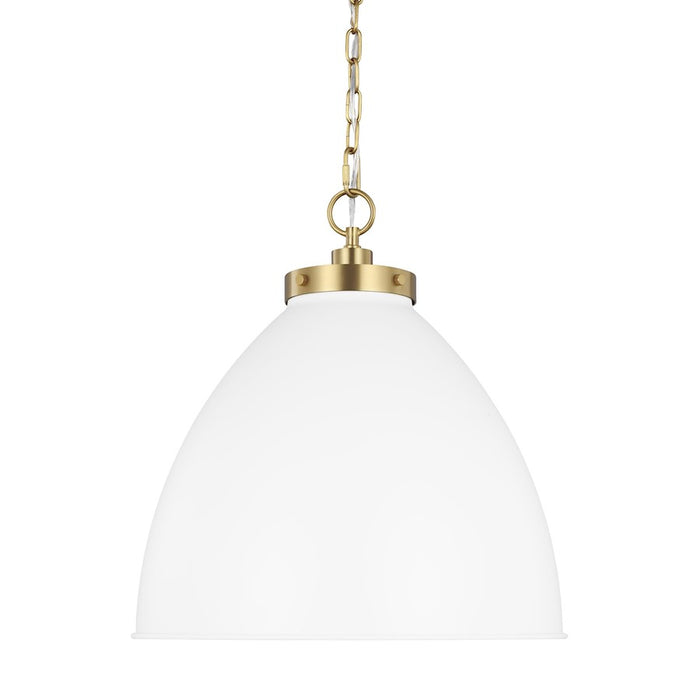 Visual Comfort Studio Wellfleet 1-Lt Large Dome Pendant, WH/BS