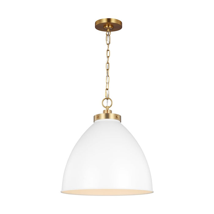 Visual Comfort Studio Wellfleet 1-Lt Large Dome Pendant, WH/BS