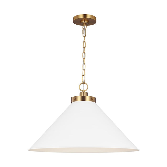 Visual Comfort Studio Wellfleet 1-Lt Wide Cone Pendant, WH/BS