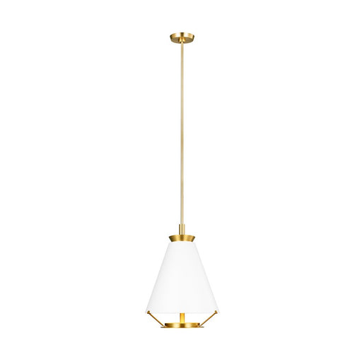 Visual Comfort Studio Ultra-Lt 1-Lt Tall Pendant, Brass/Frosted - CP1321BBS