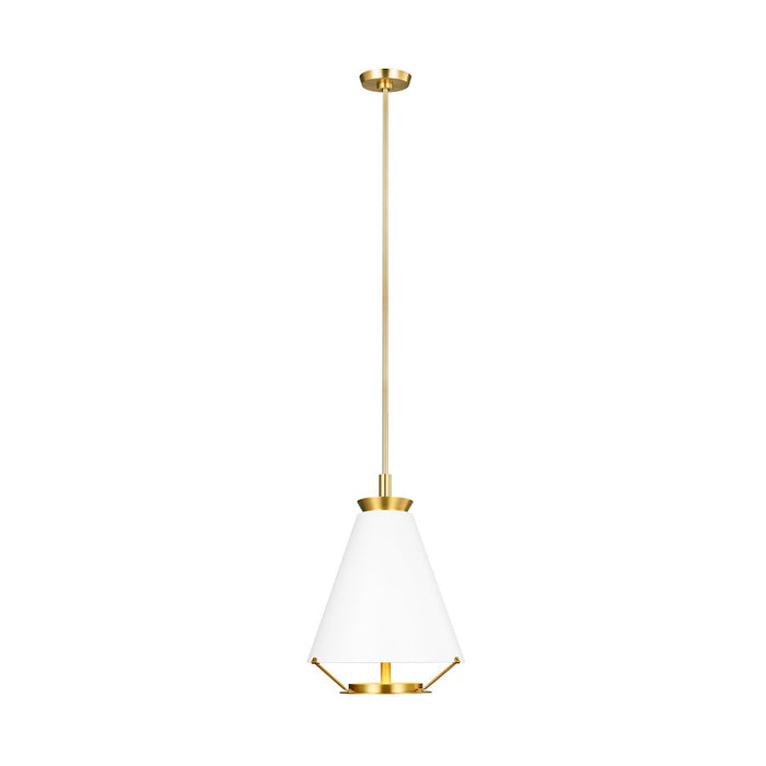 Visual Comfort Studio Ultra-Lt 1-Lt Tall Pendant, Brass/Frosted - CP1321BBS