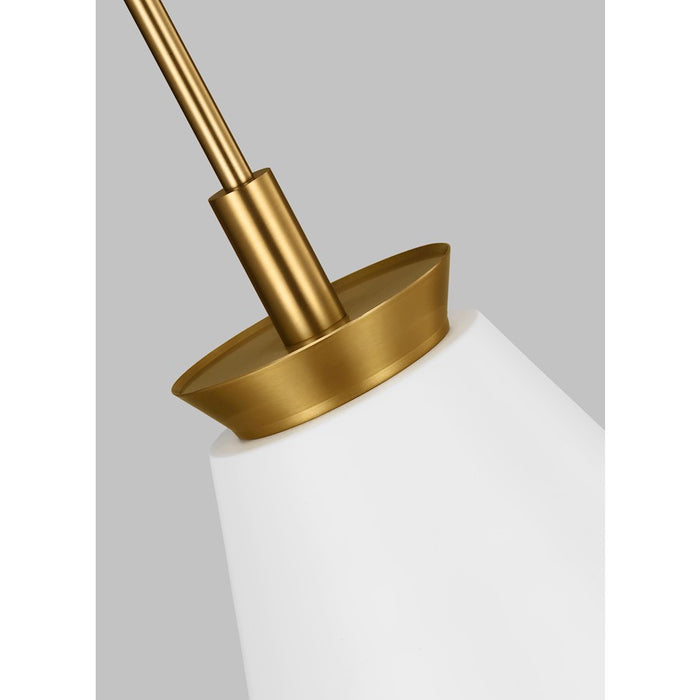 Visual Comfort Studio Ultra-Lt 1-Lt Tall Pendant, Brass/Frosted