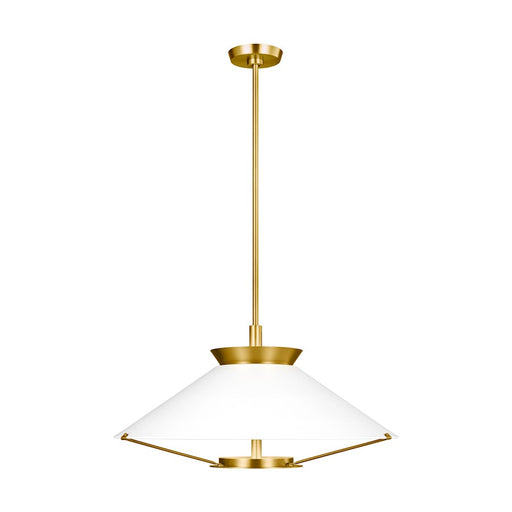 Visual Comfort Studio Ultra-Lt 1-Lt Wide Pendant, Brass/Frosted - CP1331BBS