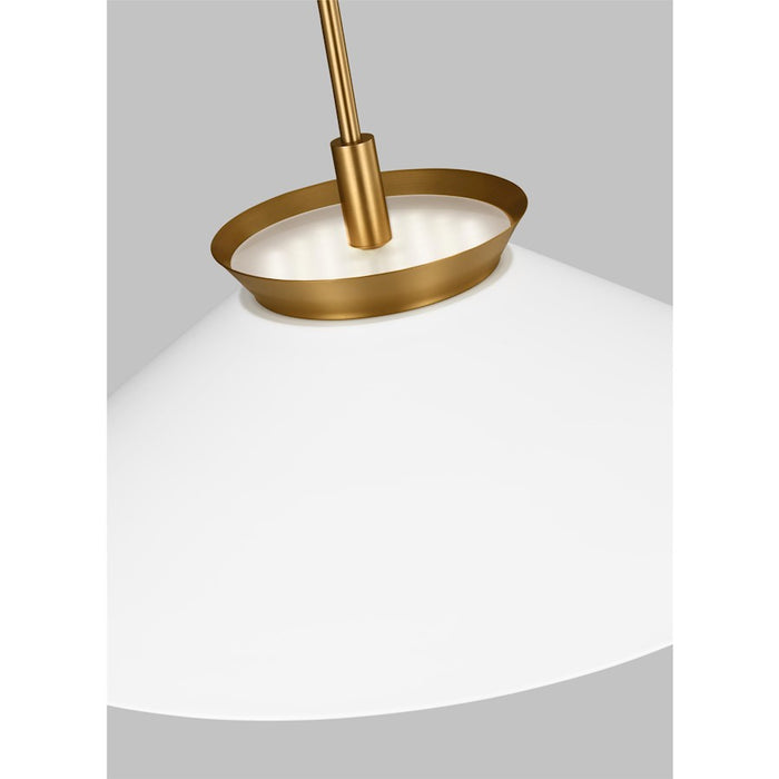 Visual Comfort Studio Ultra-Lt 1-Lt Wide Pendant, Brass/Frosted