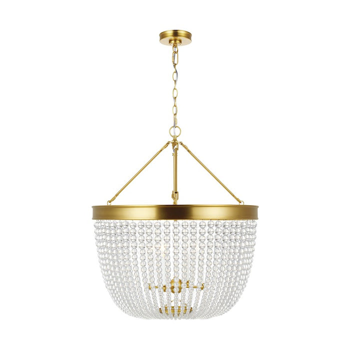 Visual Comfort Studio 1344 Summerhill 4 Light Pendant, Brass/Clear - CP1344BBS