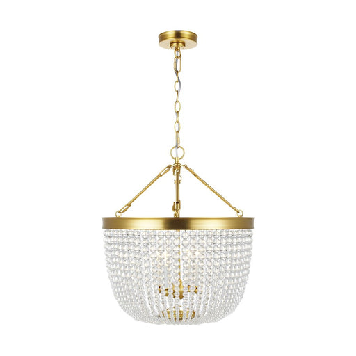 Visual Comfort Studio 1354 Summerhill 4 Light Pendant, Brass/Clear - CP1354BBS