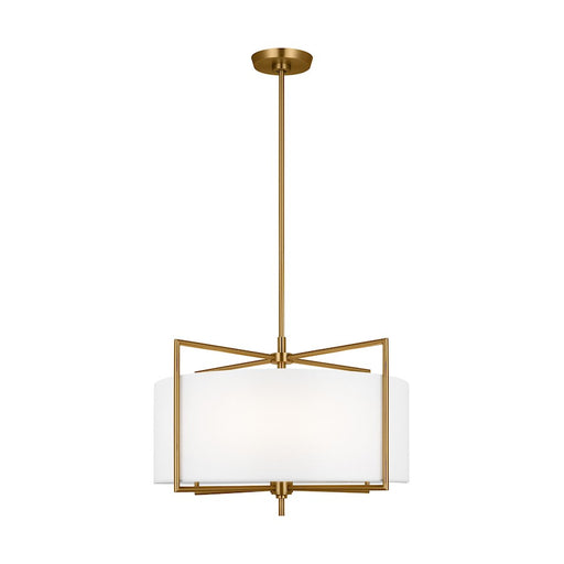 Visual Comfort Studio Perno 4 Light Hanging Shade, Brass/Silk/Blast - CP1394BBS