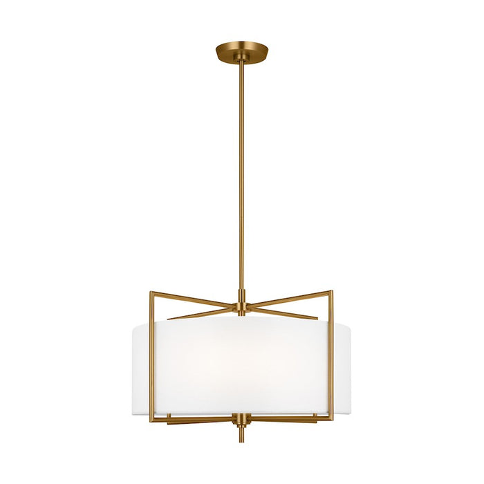 Visual Comfort Studio Perno 4 Light Hanging Shade, Brass/Silk/Blast - CP1394BBS