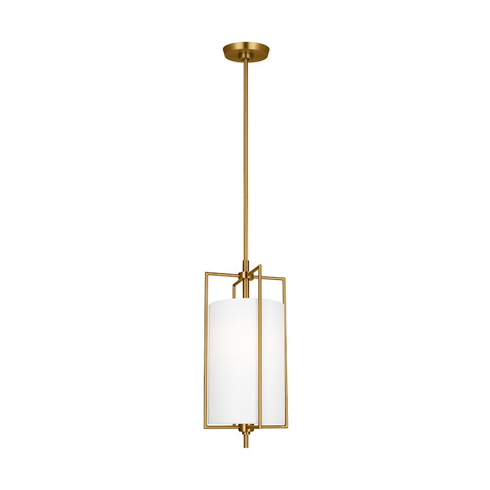 Visual Comfort Studio Perno 1 Light Hanging Shade, Brass/Silk/Blast - CP1401BBS