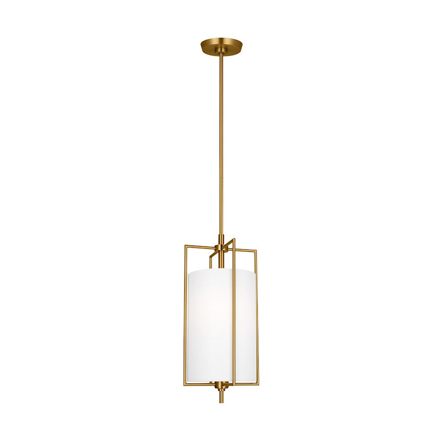 Visual Comfort Studio Perno 1 Light Hanging Shade, Brass/Silk/Blast - CP1401BBS