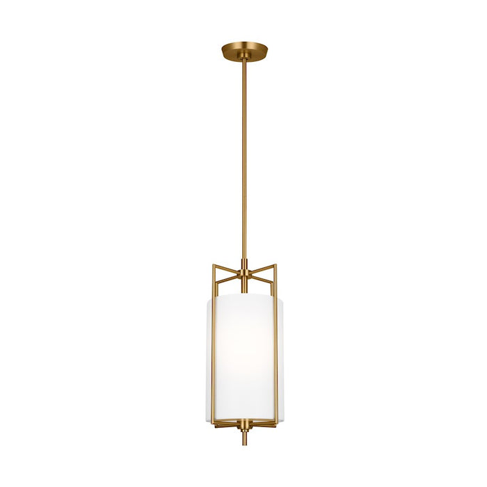 Visual Comfort Studio Perno 1 Light Hanging Shade, Brass/Silk/Blast