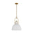 Visual Comfort Studio Upl/1-Lt XL Pendant, White/Brass - CP1411BBSMWT