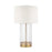 Visual Comfort Studio Garrett 1 Light Table Lamp, Brass/White Linen - CT1001BBS1