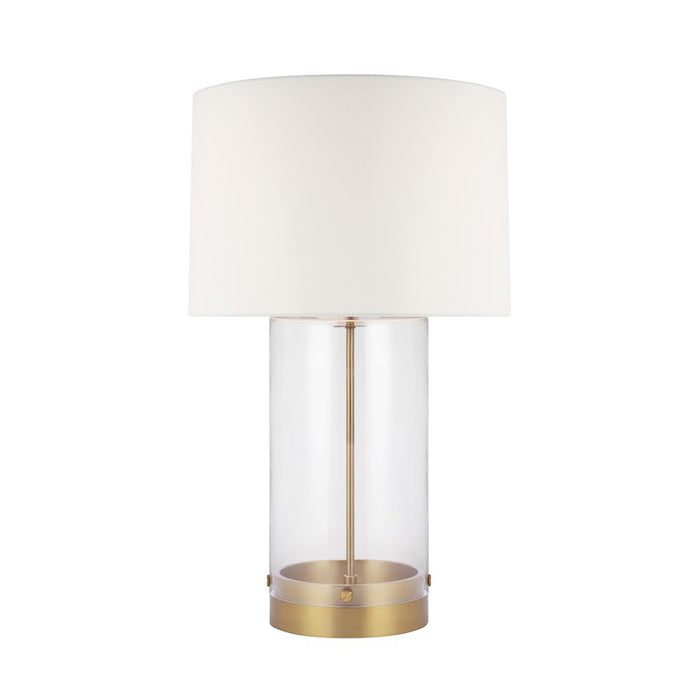 Visual Comfort Studio Garrett 1 Light Table Lamp, Brass/White Linen - CT1001BBS1