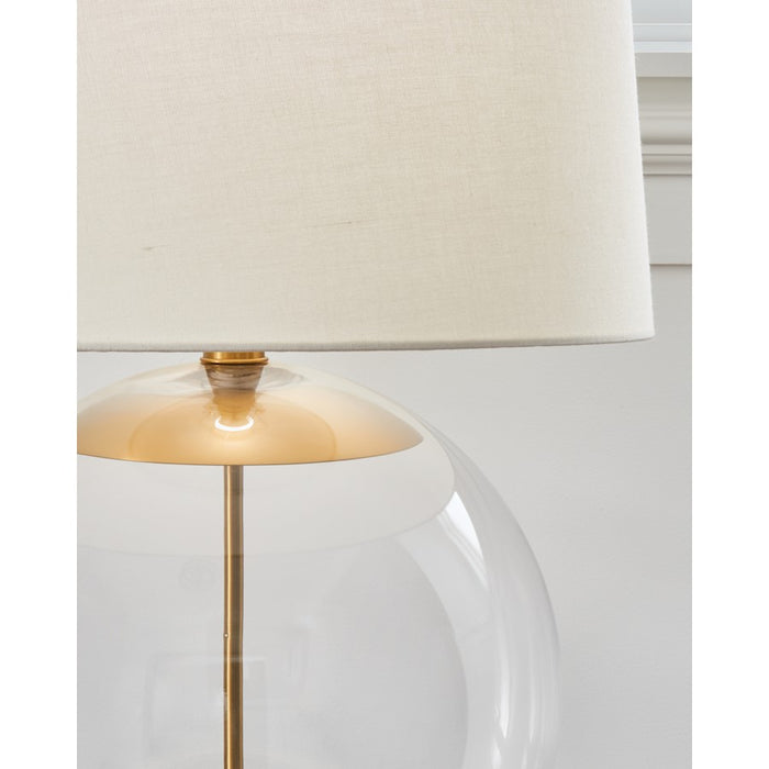 Visual Comfort Studio Atlantic 1-Lt Table Lamp, Brass/White Linen