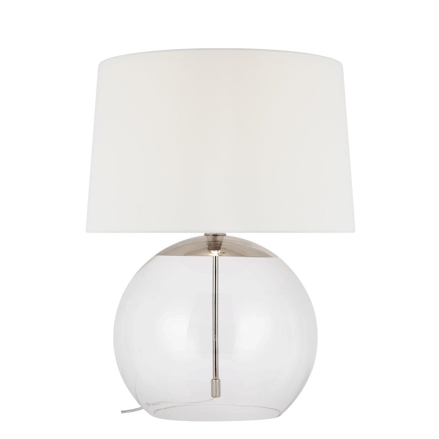 Visual Comfort Studio Atlantic 1-Lt Table Lamp, Nickel/White Linen - CT1021PN1