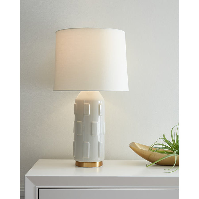 Visual Comfort Studio Morada 1-Lt Med Table Lamp, Arctic WH/WH