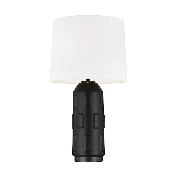 Visual Comfort Studio Morada 1-Lt Med Table Lamp, Coal/White Linen