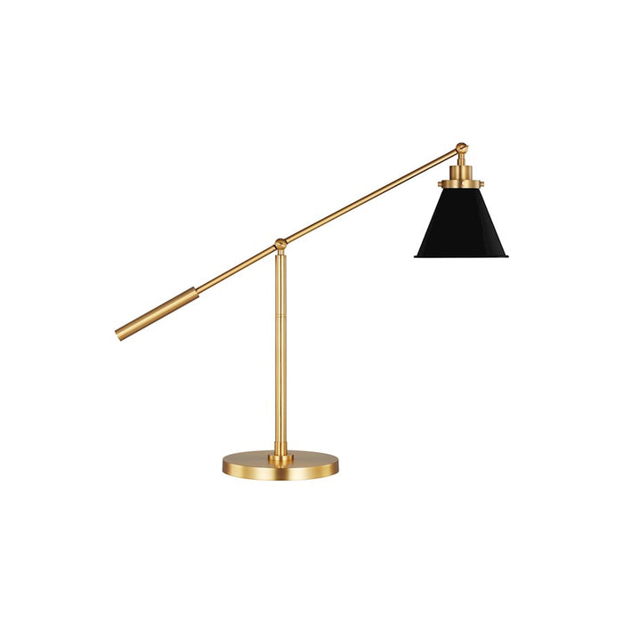 Visual Comfort Studio Wellfleet 1-Lt Cone Desk Lamp, Black/Brass - CT1091MBKBBS1