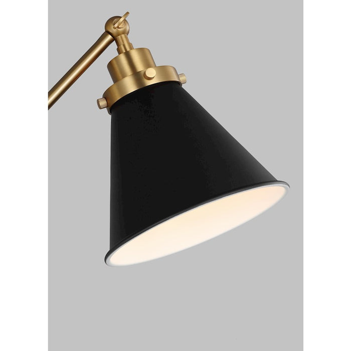 Visual Comfort Studio Wellfleet 1-Lt Cone Desk Lamp, Black/Brass