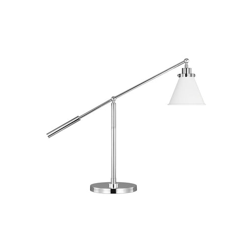 Visual Comfort Studio Wellfleet 1-Lt Cone Desk Lamp, White/Nickel - CT1091MWTPN1