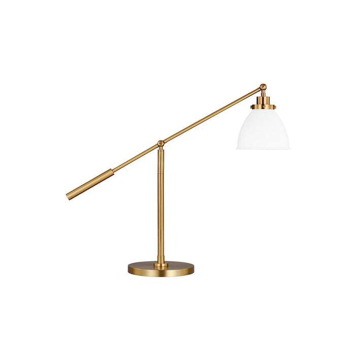 Visual Comfort Studio Wellfleet 1-Lt Dome Desk Lamp, White/Brass - CT1101MWTBBS1