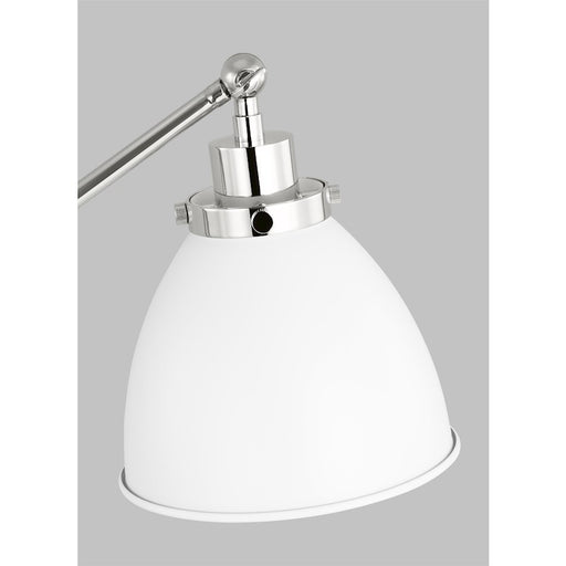 Visual Comfort Studio Wellfleet 1-Lt Dome Desk Lamp, White/Nickel