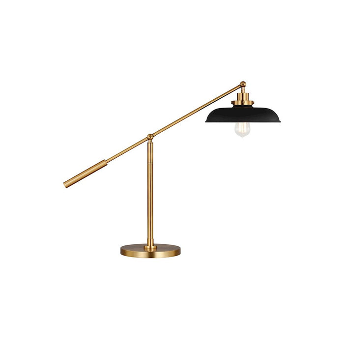 Visual Comfort Studio Wellfleet 1-Lt Wide Desk Lamp, Black/Brass - CT1111MBKBBS1