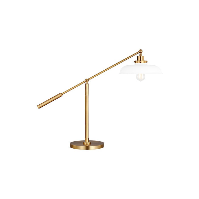 Visual Comfort Studio Wellfleet 1-Lt Wide Desk Lamp, White/Brass - CT1111MWTBBS1