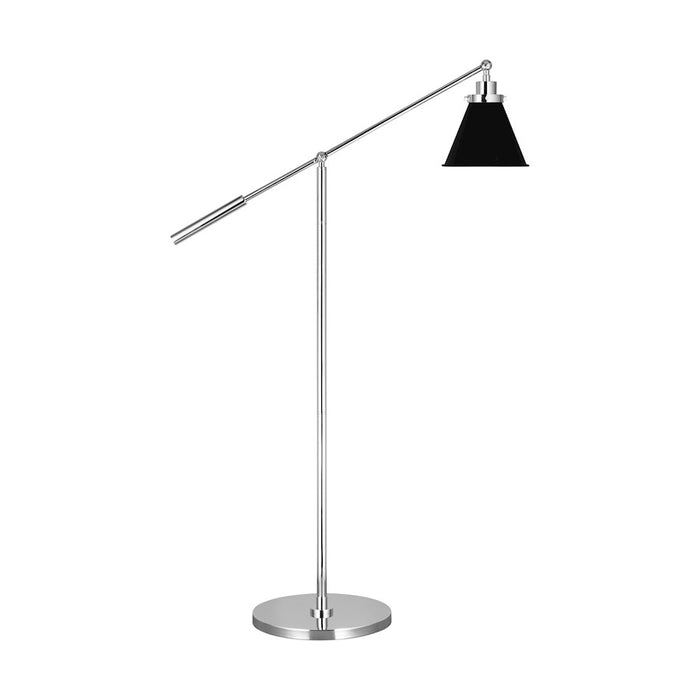 Visual Comfort Studio Wellfleet 1-Lt Cone Floor Lamp, BK/Nickel - CT1121MBKPN1