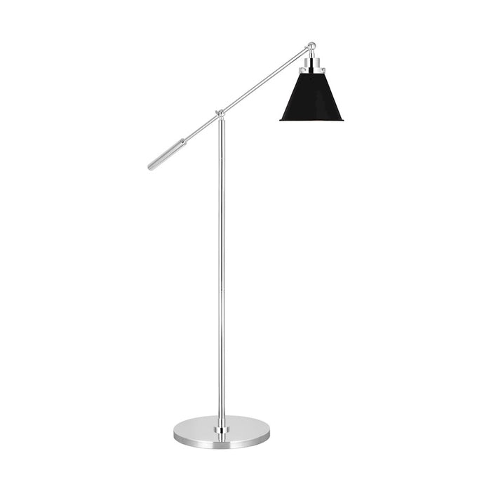 Visual Comfort Studio Wellfleet 1-Lt Cone Floor Lamp, BK/Nickel