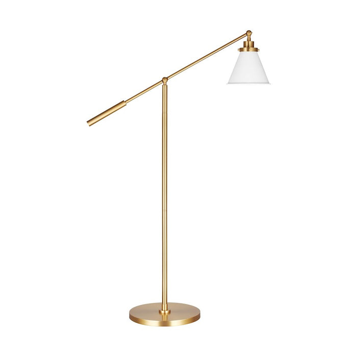 Visual Comfort Studio Wellfleet 1-Lt Cone Floor Lamp, WH/BS - CT1121MWTBBS1