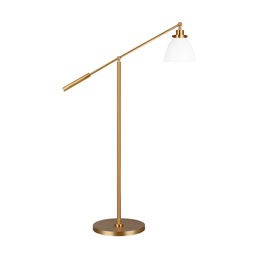 Visual Comfort Studio Wellfleet 1-Lt Dome Floor Lamp, WH/BS - CT1131MWTBBS1