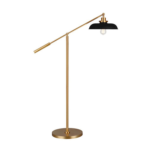 Visual Comfort Studio Wellfleet 1-Lt Wide Floor Lamp, BK/BS - CT1141MBKBBS1