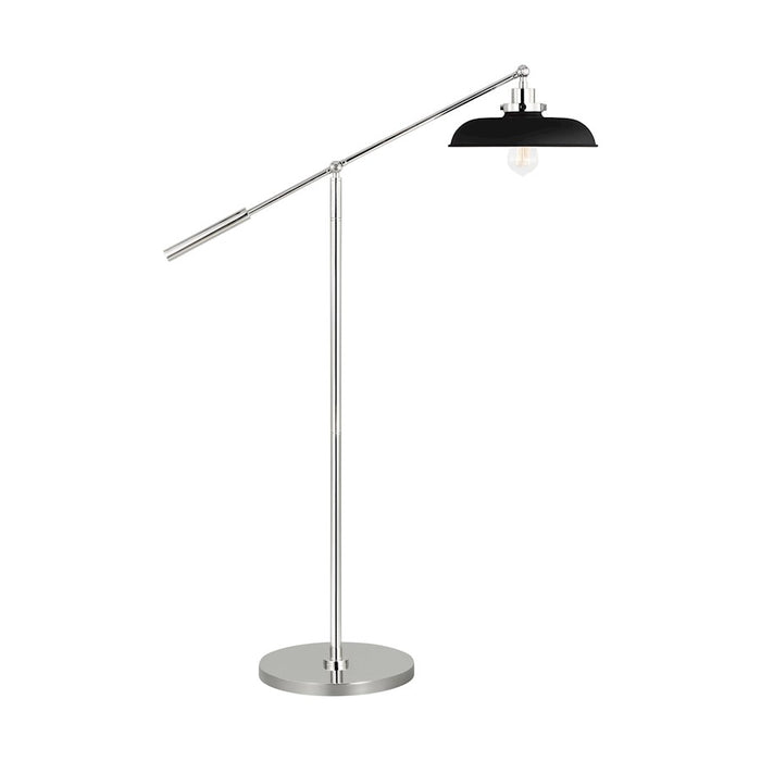 Visual Comfort Studio Wellfleet 1-Lt Wide Floor Lamp, BK/Nickel - CT1141MBKPN1