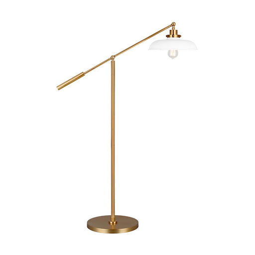 Visual Comfort Studio Wellfleet 1-Lt Wide Floor Lamp, WH/BS - CT1141MWTBBS1