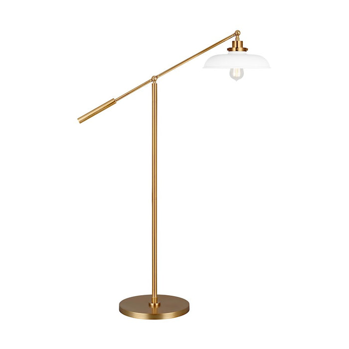 Visual Comfort Studio Wellfleet 1-Lt Wide Floor Lamp, WH/BS - CT1141MWTBBS1