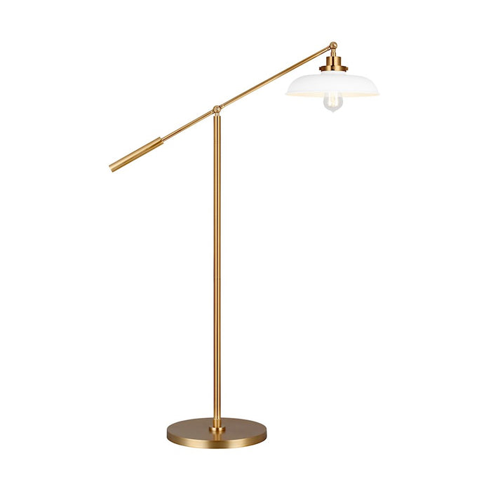 Visual Comfort Studio Wellfleet 1-Lt Wide Floor Lamp, WH/BS