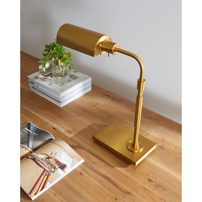 Visual Comfort Studio Kenyon 1-Lt Task Table Lamp, Burnished Brass