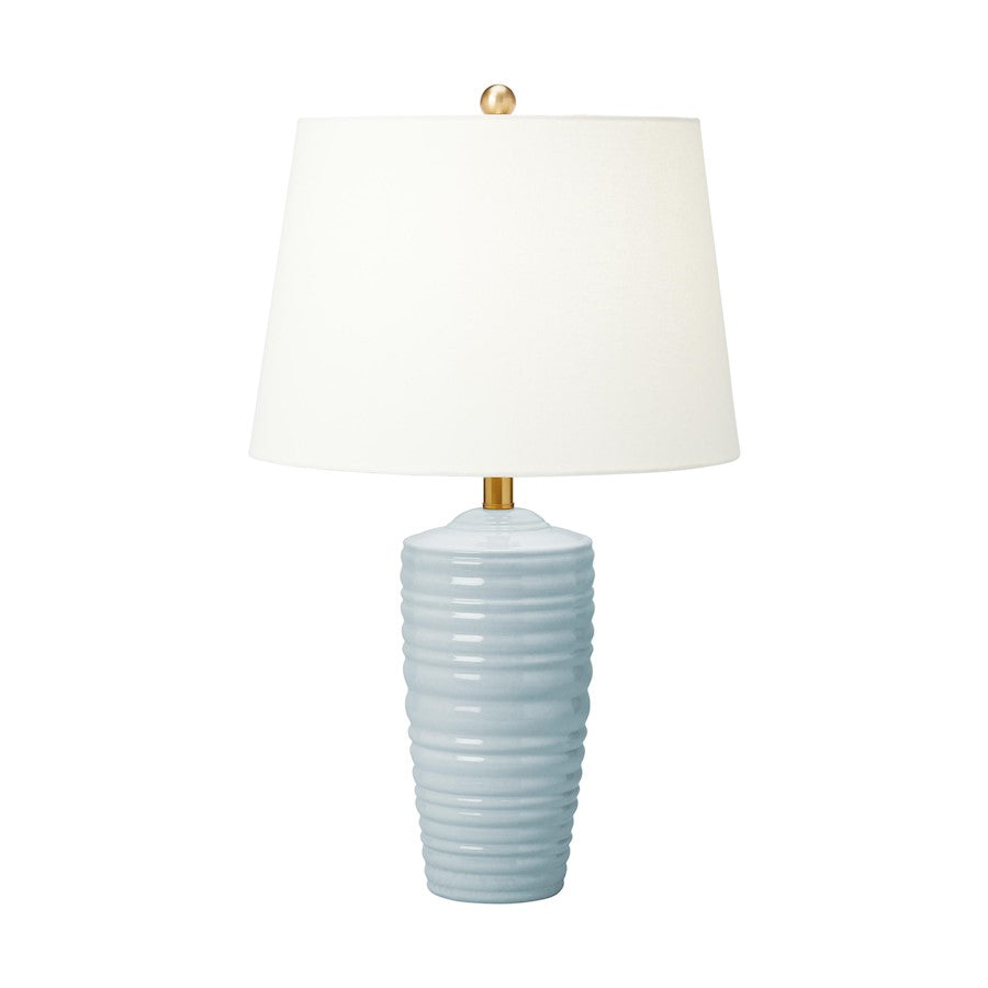 Visual Comfort Studio Wavel/1-Lt Table Lamp, Frost Anglia/WH Linen - CT1201FRA1